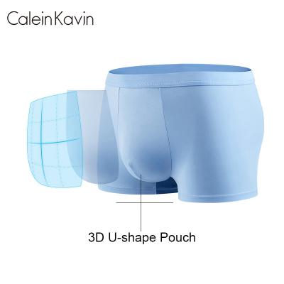 China Factory Price Solid Color Antibacterial Comfortable Soft Ice Silk Polyester Men's Underwear Boxer Shorts for sale