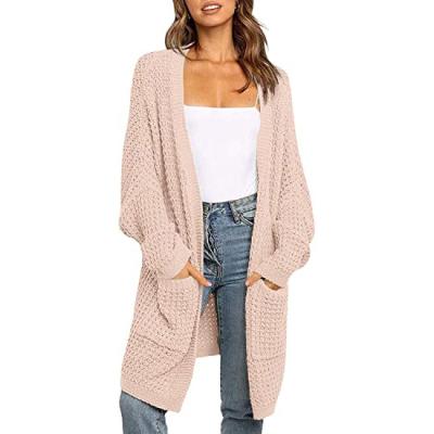 China Wholesale winter autumn fashion solid color women's anti-pilling sweaters tops long cardigan woman casual clothes for sale