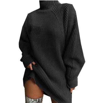 China 2022 New Women's Anti-pilling Rounded Tops Ladies Sweater Long Plus Size Dress Custom Knitted Women's Sweaters for sale