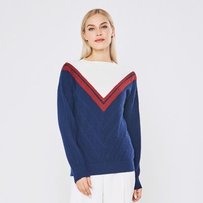 China Anti-pilling beautiful crew and Autumn Winter v-shape like cashmere women custom knit crop pullover sweaters for sale