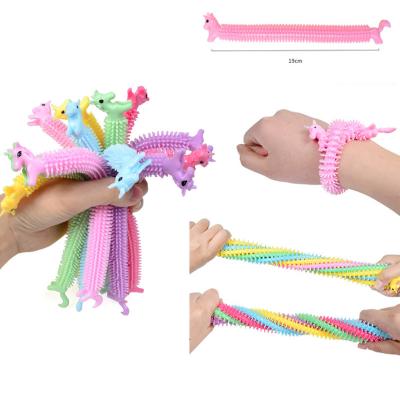 China 6 Packs Therapy Unicorn Stretchy Strings Noodles Moving Sensory Relaxing Toys for Adults Kids Children for sale