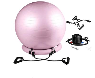 China Custom Logo PVC Yoga Gym Ball Balance Ball Exercise Fit Eco-friendly Anti-shatter Bodybuilding Set With Ring Ball Pump for sale