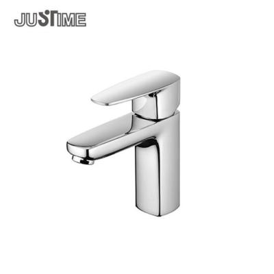 China Basin Facuet JUSTIME Chrome Brass Single Handle Basin Faucet for sale