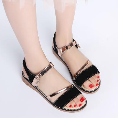 China New Fashion Trend Fashion Suede Printing 2020 Stylish Comfort Woman Anti-slippery Flat Sandal for sale