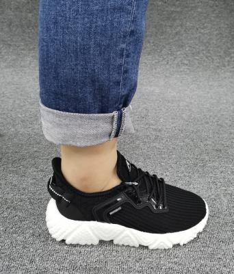 China New Style Breathable Light Weight Black Shoes For Womens Flats Custom Made Sneakers for sale