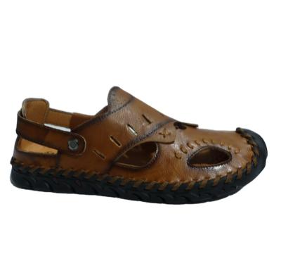 China New Lightweight Fashion Summer Comfortable Flat Men Leather Sandals for sale