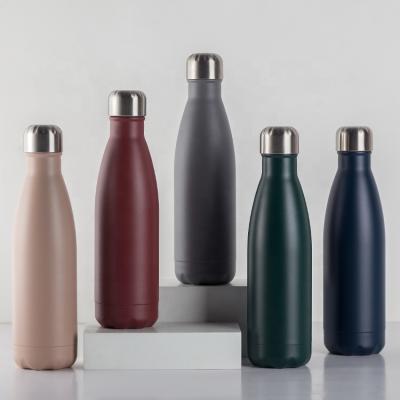 China Sustainable Double Wall Insulated 18/8 Stainless Steel Outdoor Cola Shaped Sports Water Bottle for sale