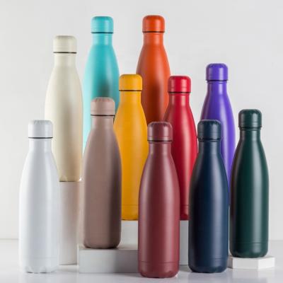 China Sustainable Hot Selling Small Mouth Double Wall Thermal Vacuum Double Wall Cola Shaped Stainless Steel Water Bottle for sale