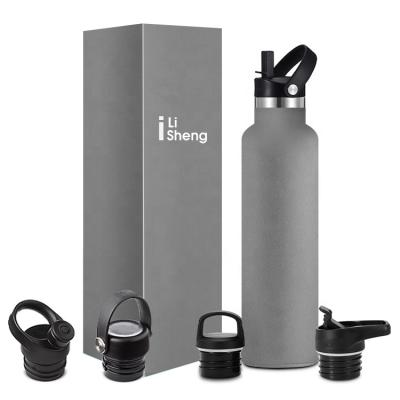 China Sustainable Ready To Boat BPA Free Insulated Stainless Steel Outdoor Custom Powder Coated Lid Water Drinking Water Bottle for sale