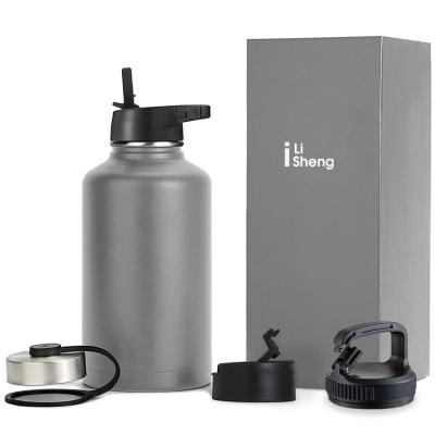 China Amazon Sustainable Best Selling Double Wall Customized Logo Flask Wide Mouth Water Bottle Vacuum Insulated Stainless Steel for sale