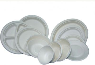 China White Color Molded Pulp Tableware For Food Environmentally Friendly Packaging  for sale