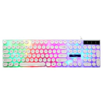 China Hot Sale G21 Punk 104 Keys Rainbow Color Durable Plug and Play Backlight USB Wired Waterproof Gaming Keyboard For PC Laptop for sale