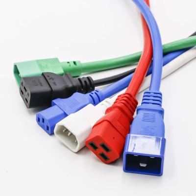 China Telecommunication power extension cord for computers IEC-320-C19 to IEC-320-C20, C20 to C19 extension cable -250V, 16A-blue for sale