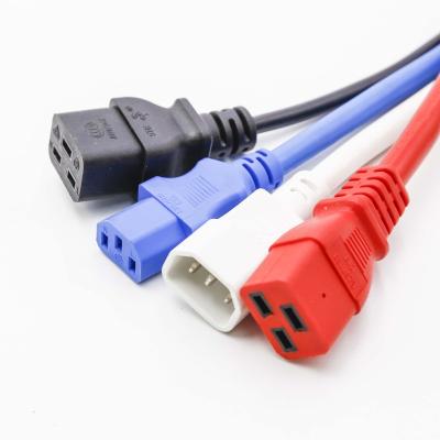 China A.W.G. 6ft Telecommunication Computer Power Extension Cord 3*14 Heavy Duty, C14 To C15, Black-Red Green Color for sale