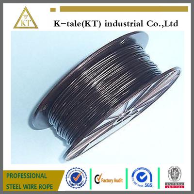 China BLACK Vinyl Coated Wire Rope Cable 1/16 - 3/32 , 7x7 for sale