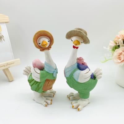 China China Resin Duck Garden Ornaments Like Rose Beautiful Duck Couple Resin Crafts Furnishings for sale