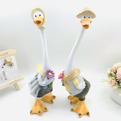 China China Resin Duck Garden Ornaments Large Beautiful Duck Couple Resin Crafts Furnishing Articles for sale