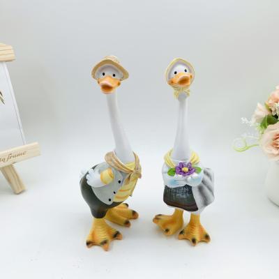 China China Resin Duck Garden Ornaments Lovely Small Duck Couple Resin Crafts Furnishing Articles for sale