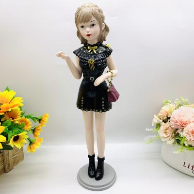 China China Creative Fashionable Black Overalls Cool Girl Resin Crafts Home Furnishing Gift Souvenir for sale