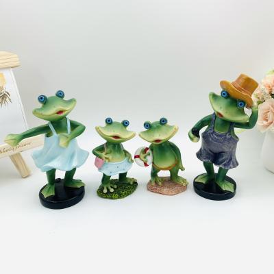 China China Resin Frog Garden Ornaments A Frog Four Family Resin Opens Home Ornaments Gifts for sale