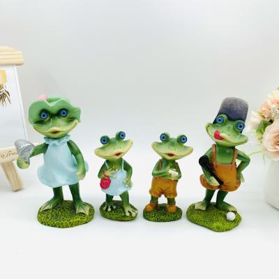 China China Resin Frog Garden Ornaments A Frog Four Family Resin Opens Home Ornaments Gifts for sale