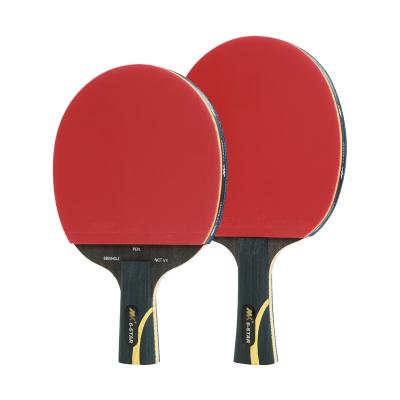 China Wood +Rubber+Sponge Mk Small MOQ Customized Star Ping Pong Paddle 7 Layers Wood With Carbon Training Table Tennis Racket With Cartying Bag In Stock for sale