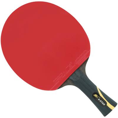 China Wooden +Rubber+Sponge Small MOQ Customized Star Ping Pong Paddle 5 Layers Wood With Carbon Training Table Tennis Racket With Cartying Bag In Stock for sale