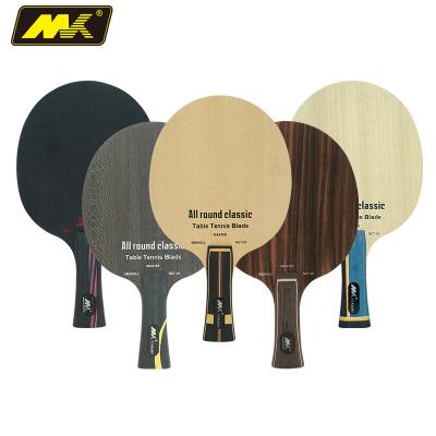 China Pure wood +carbon table tennis wood plus 5 professional cheap blade ping pong racket player ping pong rubber buttons in handle Straig ways for sale