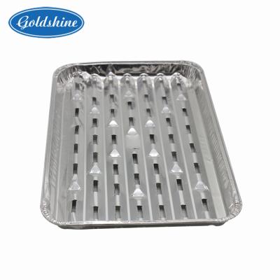 China Food Part Food Use Disposable Aluminum Pans GRILL Aluminum Pan With Holes for sale