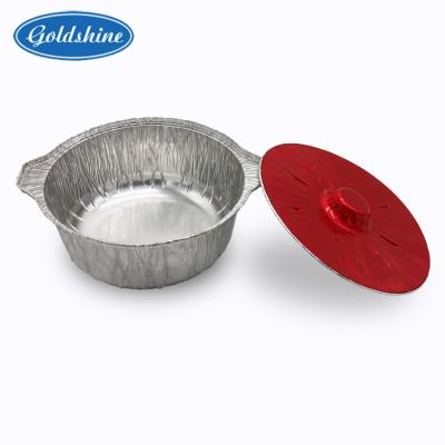 China Round Aluminum Food Packaging Panpot With Lids for sale