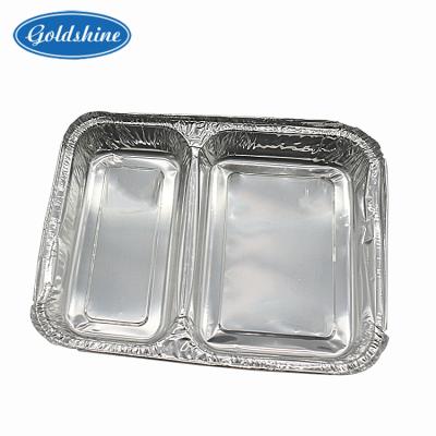 China Disposable Food Compartments Effect Aluminum Foil Fast Food Container for sale