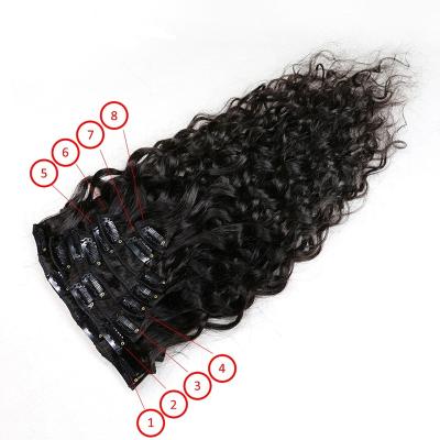 China High Quality Double Curly Curl Pulled Clip In Natural Clip In Extensions From Best Brazilian Hair Products for sale