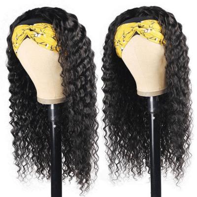 China Body Wave Cuticle Aligned Virgin Hair Women Headband Wholesale High Quality Wig,Natural Curly Water Wave Headband Wig for sale