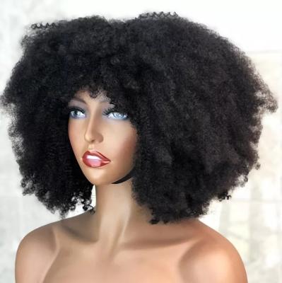 China Howshinewig Long Lasting Afro Mongolian Hair Wig Kinky Curly Hair, 100% Virgin Wigs Brazilian Afro Wigs Wholesale For Black Women for sale