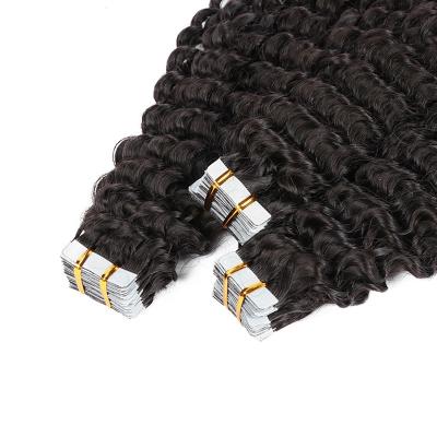 China Kinky Curly Bundles Deep Curly Tape In Hair Extensions Natural Black For Women Girls Curly Hair Extension Tape Dolago Ins Hair for sale