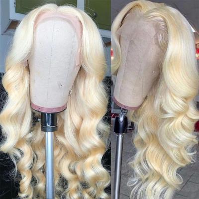 China Good Quality Body Wave Human Hair 613 Full Lace Wigs Hd Blonde Lace Front Wigs 100% Human Hair Baby Hair Wholesale Sellers for sale