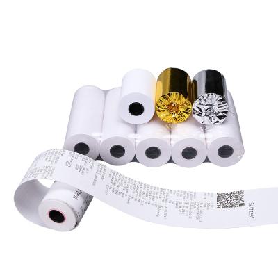 China 100% thermal 1/4 inch wood pulp radio bluetooth 2 rolls thermal printer paper cash rolls 57mm POS thermal roll paper for sale