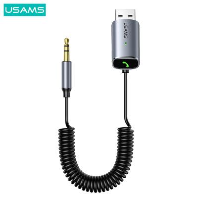 China Aluminum Alloy Wireless Car Audio Transmitter USAMS US-SJ504 BT 5.0 FM Receiver Wireless Audio Receiver for sale