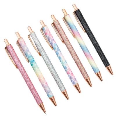 China Portble customized creative multi color luxury glossy ball pen for writing metal ball pen for sale