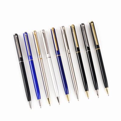 China Smooth Writing and Slander Proof Pen Slim Hotel Personalized Ballpoint Metal Ballpoint Pen for sale