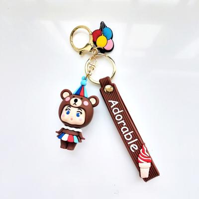 China Portable High Quality Adorable Cartoon Silicone Fashion Rubber Key Chain 3D Key Chain For Promotion Gifts for sale