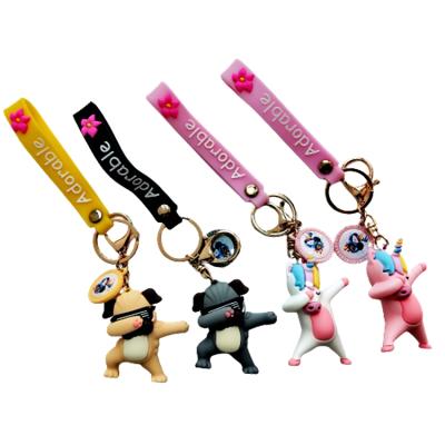 China Portable Keyring Professional Custom 3D Cartoon Maker PVC Keychains Factory Bag Animal Pendant For Promotion Gifts for sale