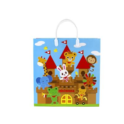 China Recycled Materials Pop Up Exclusive Cartoon Gift Paper Bags Colorful Gift Shopping Bags for sale