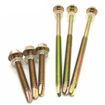 China Pan China Wholesale Metal Wood Zinc Concrete Stainless Steel Csk Hex Head Epdm Gaskets Covering Screw Tek Self Drilling Tapping Screw for sale