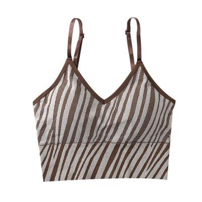 China Anti-Wrinkle Anti-Wrinkle Zebra Pattern Chest Belt Chest Protector Wrapped Back Female Slim Breathable Camisole for sale