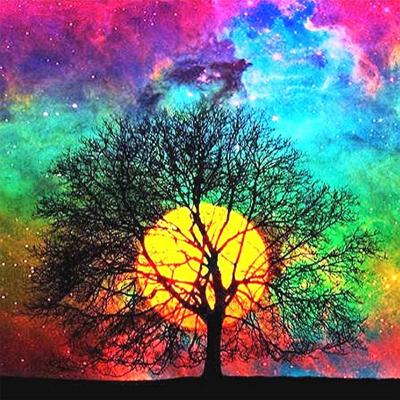 China Full Drill Round Colorful Tree /Square Diamond Painting Kit Diamond Embroidery Kit/Crystal Round DIY Diamond Painting for sale