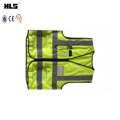 China High Visibility High Visibility Vest Road Fluorescent Safety Adult Multi Tactical Pockets Led Flashing Vest for sale