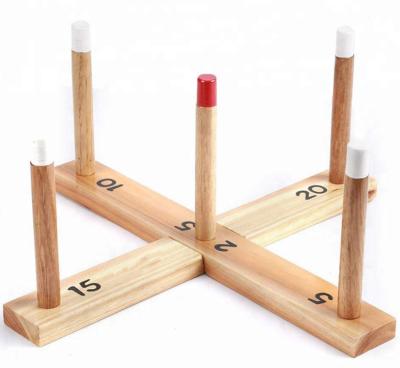 China Outdoor Sports Field Backyard Funny Outdoor Game Wooden Cross RINGS Ring Toss Games Set With Carry Bag for sale