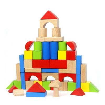 China DIY Building Brick Customization Building Block Wooden Building Block Toy Wooden Castle Educational Wooden Toys for sale