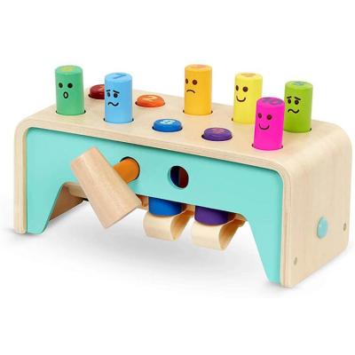 China Early Educational Development of Toy Wood Pounding Bench Building Toys for Preschool Toddlers Kids for sale